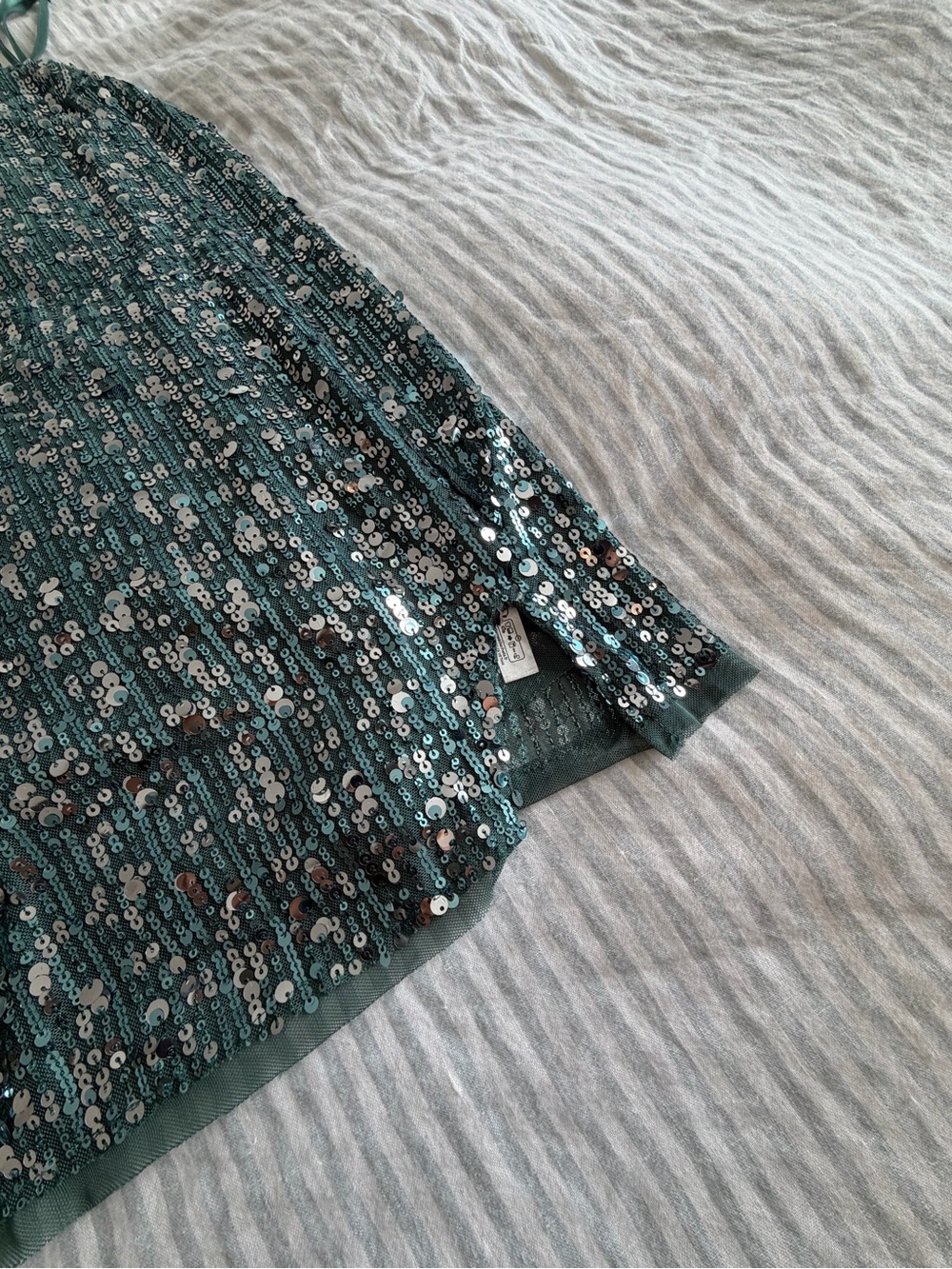 Free People Sequin Mini Teal Dress - Picture 2 of 7